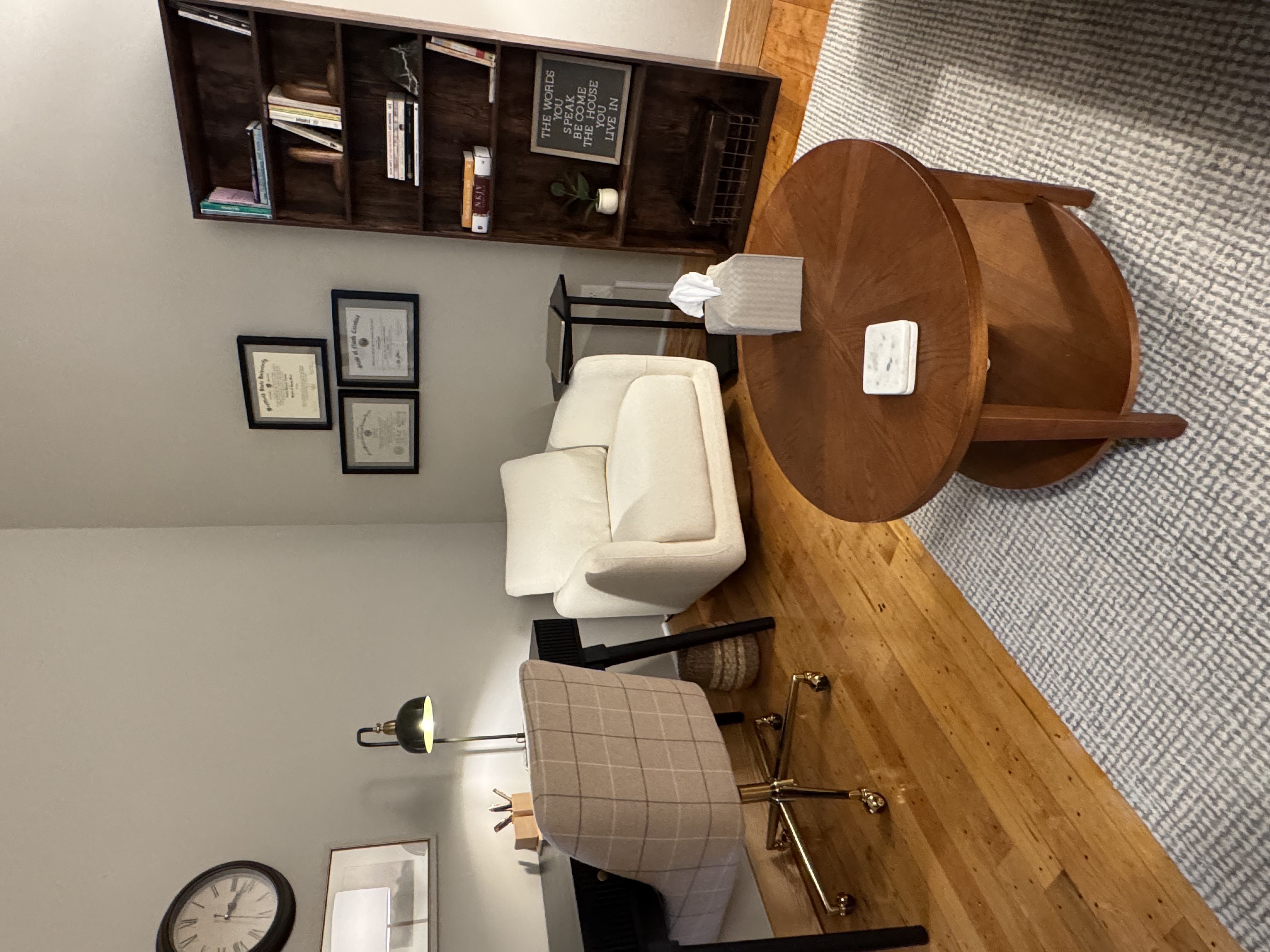 Therapy office seating area
